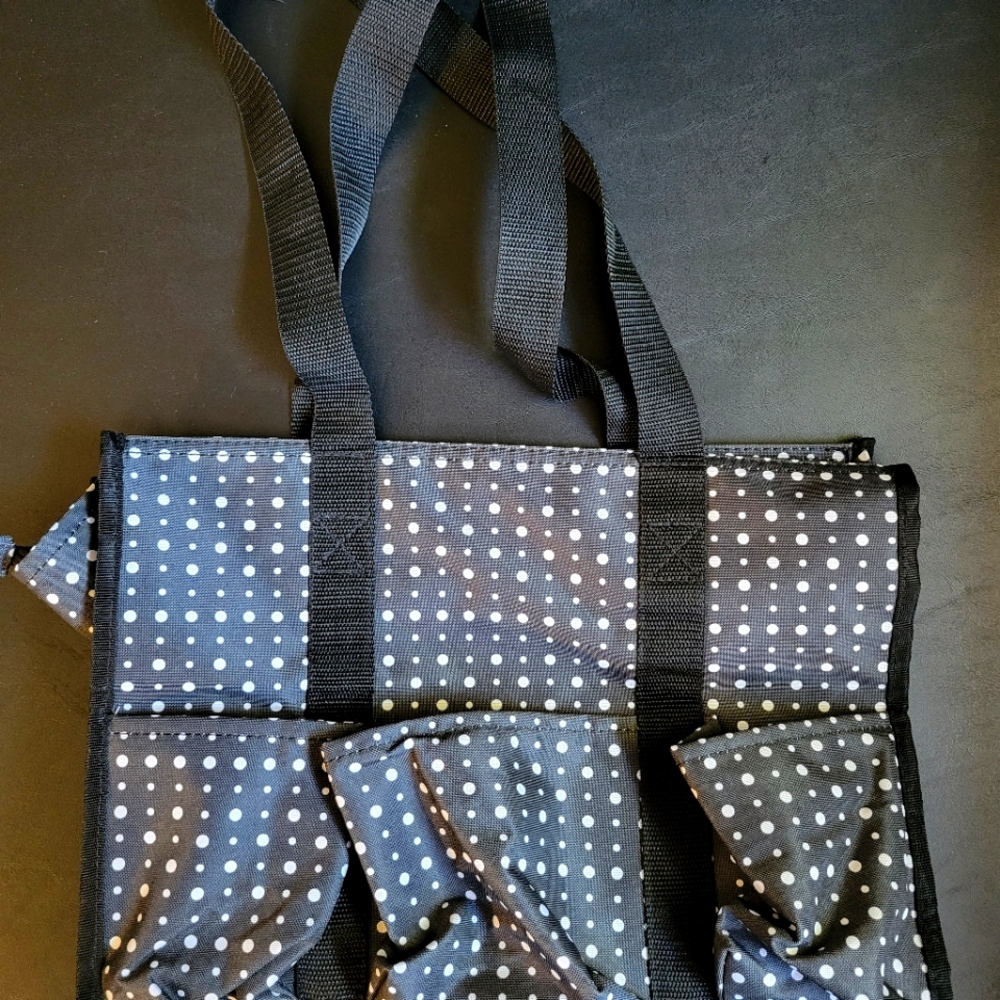 Thirty-One Zip Top Organizing Utility Tote, Ditty Dot